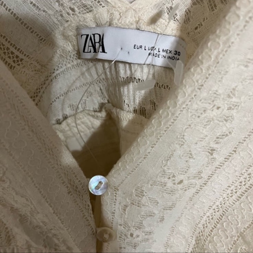 Zara Cream Lace Romper dress - Picture 5 of 6